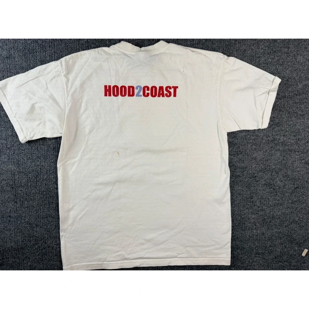 Vintage 2003 Nike Hood To Coast Relay T Shirt Mens Medium White Graphic Y2K 90s